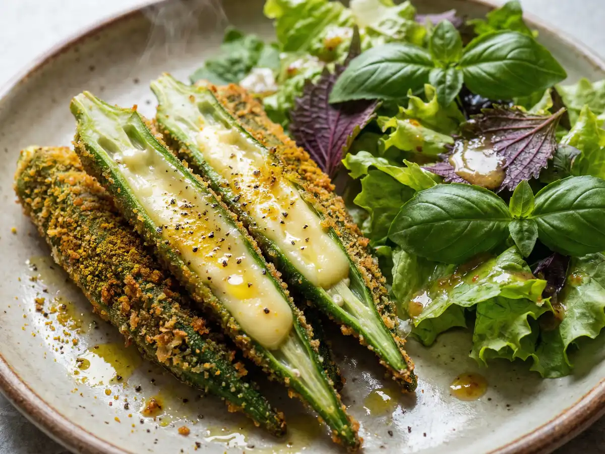 オクラのチーズ詰めフリット