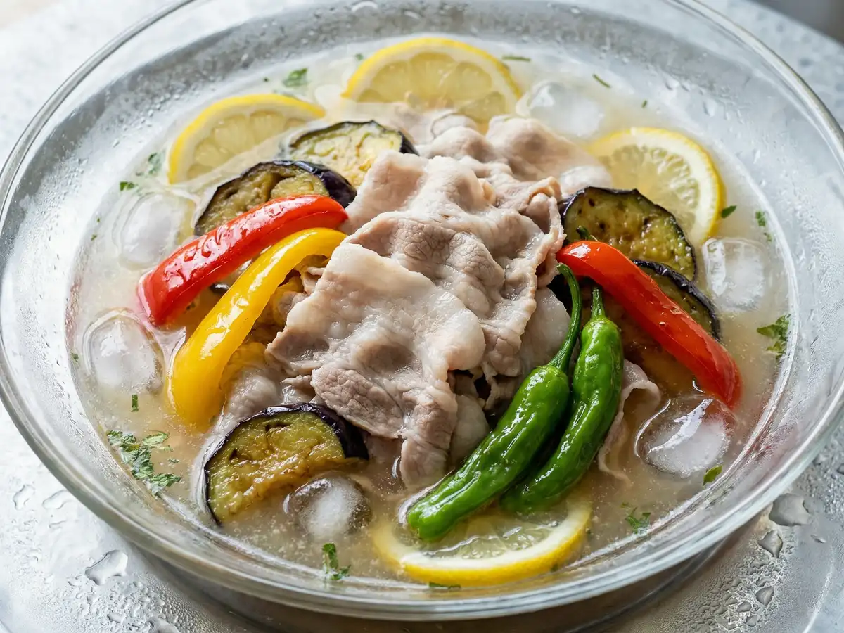 だしとレモン汁の冷しゃぶ