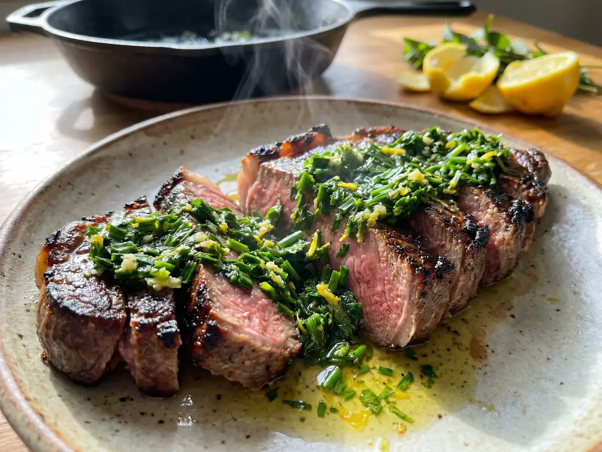 ステーキのニラソース
