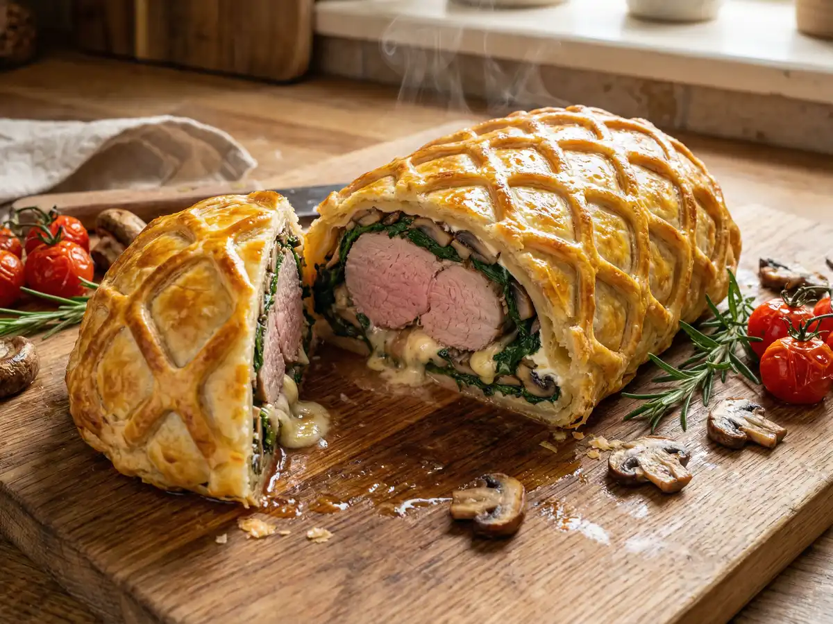 クリームチーズと豚ヒレ肉のパイ包み