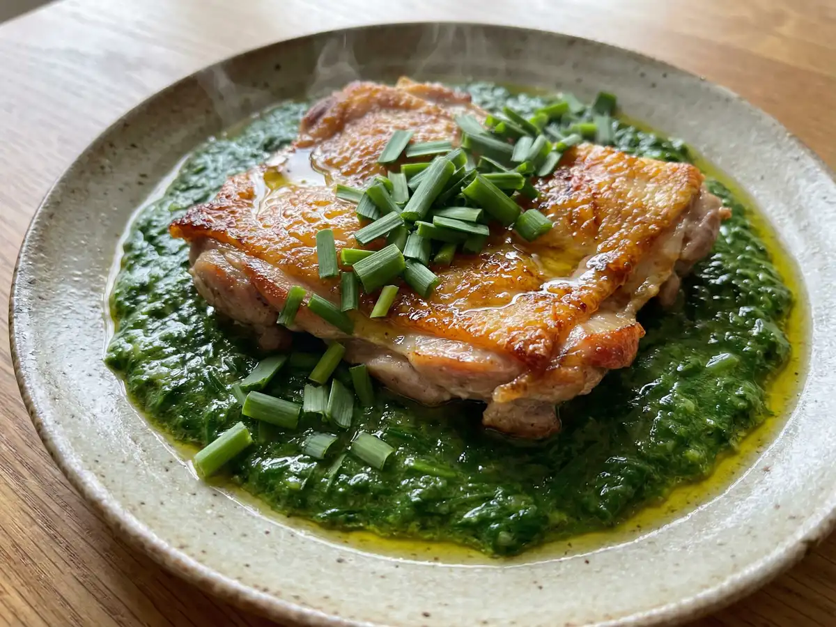 チキンソテーのニラソース