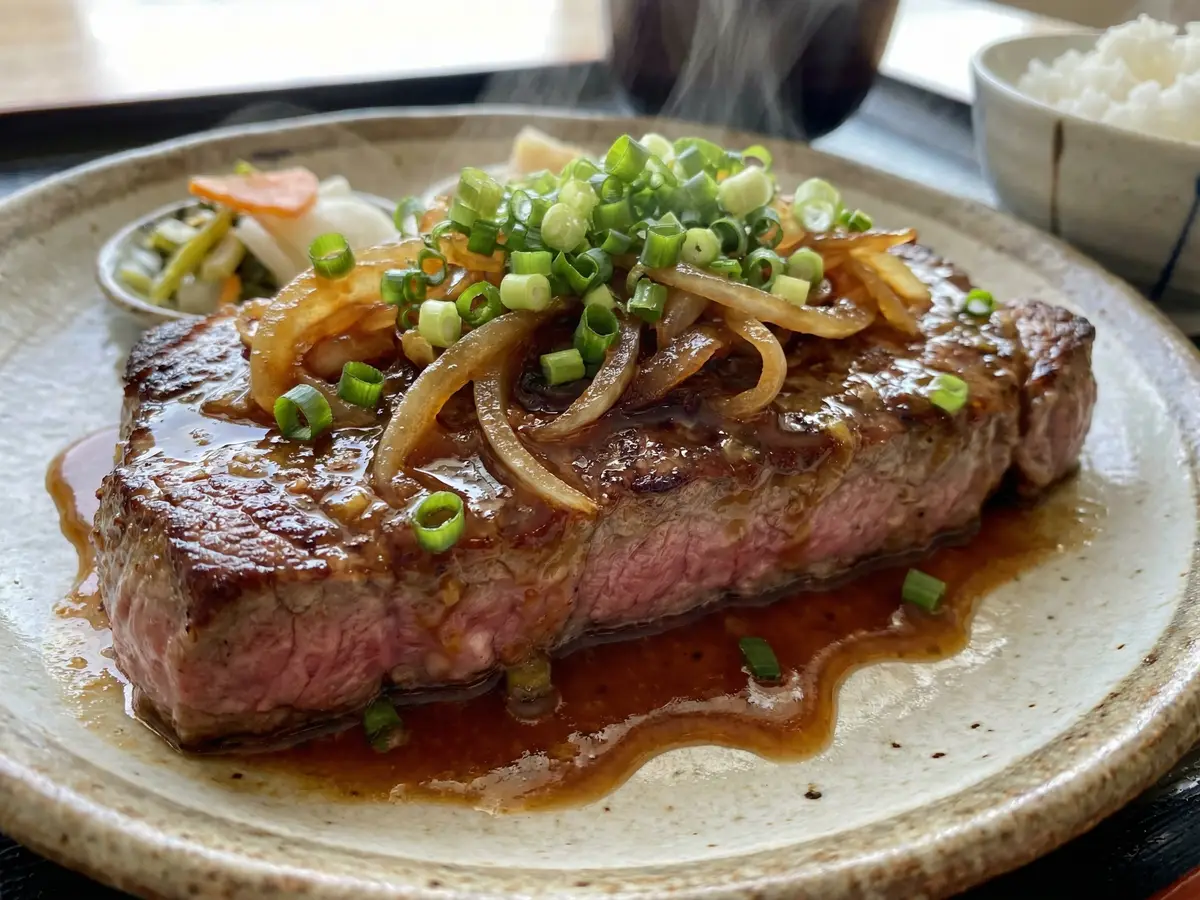 みそとネギの和風ステーキ