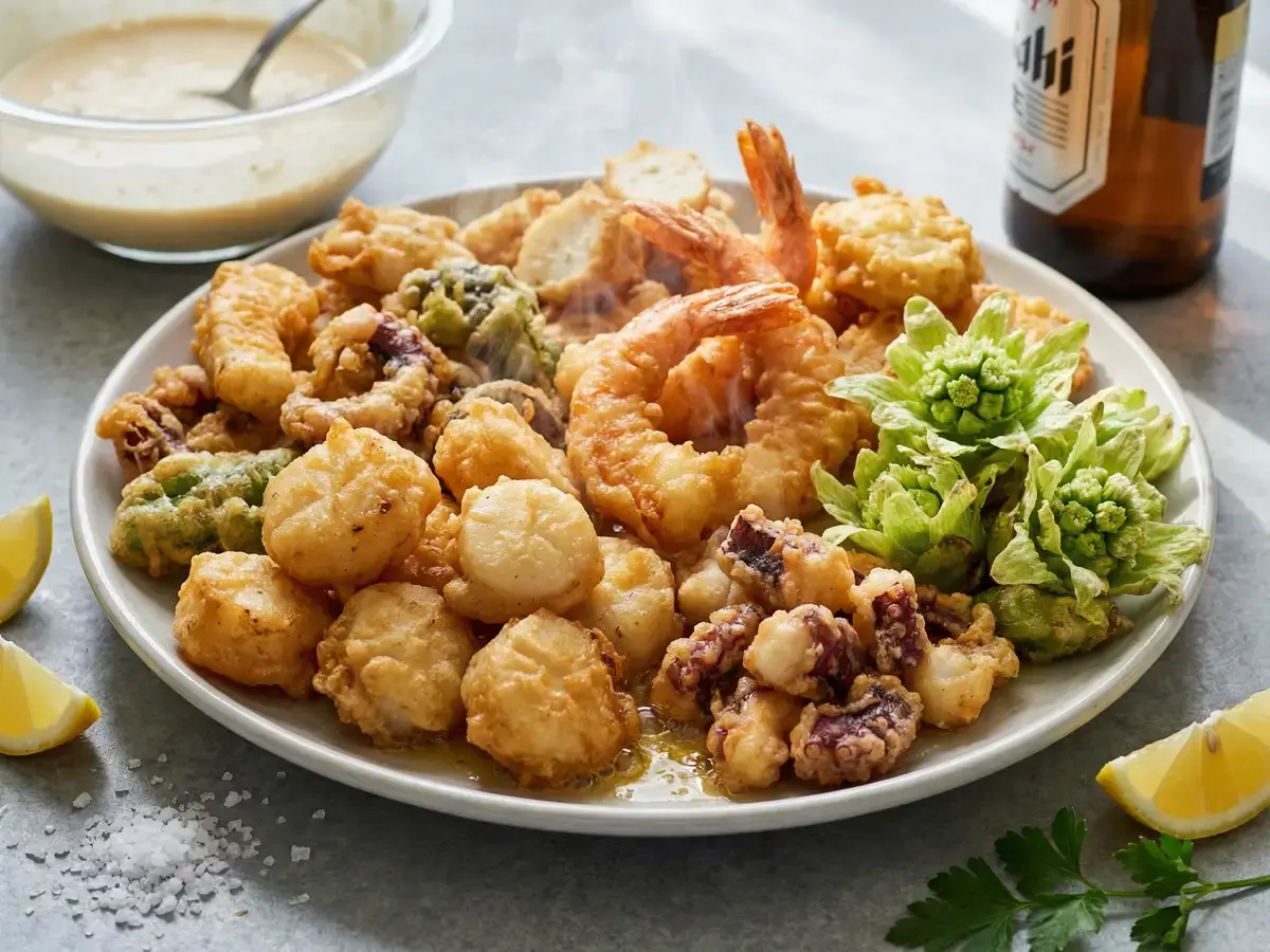 魚介とふきのとうのフリット