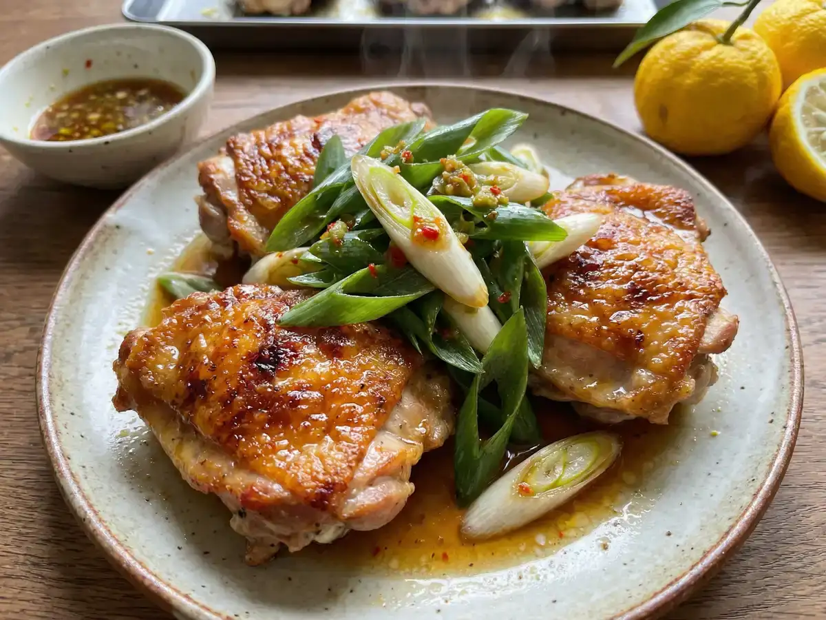 カリカリチキンとネギのマリネ