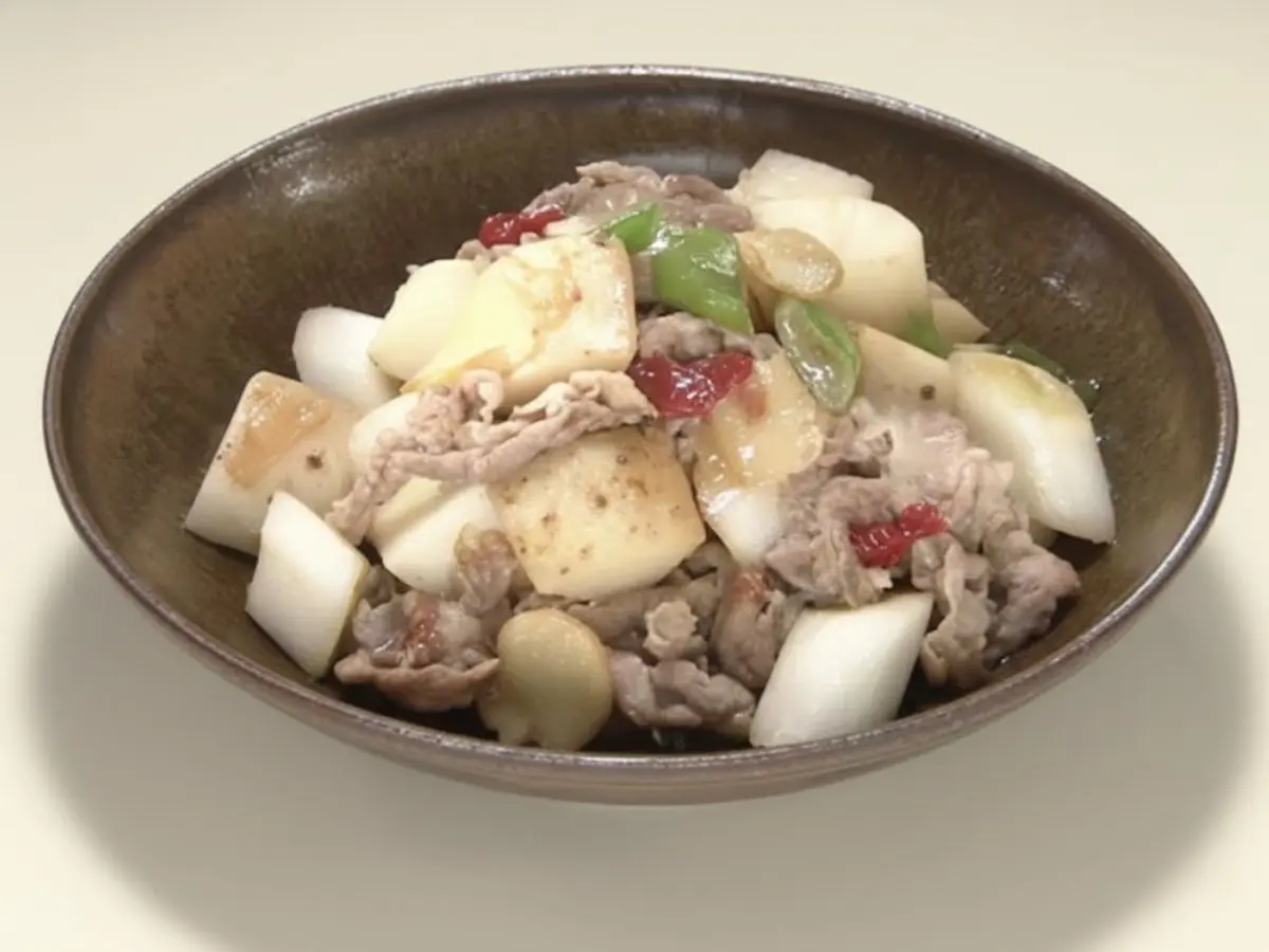 梅豚肉のねぎ炒め