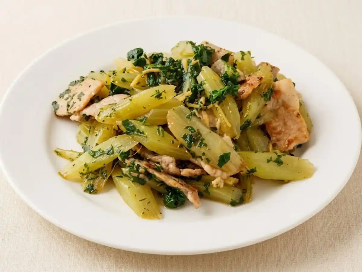 ふきと豚肉のしょうが炒め