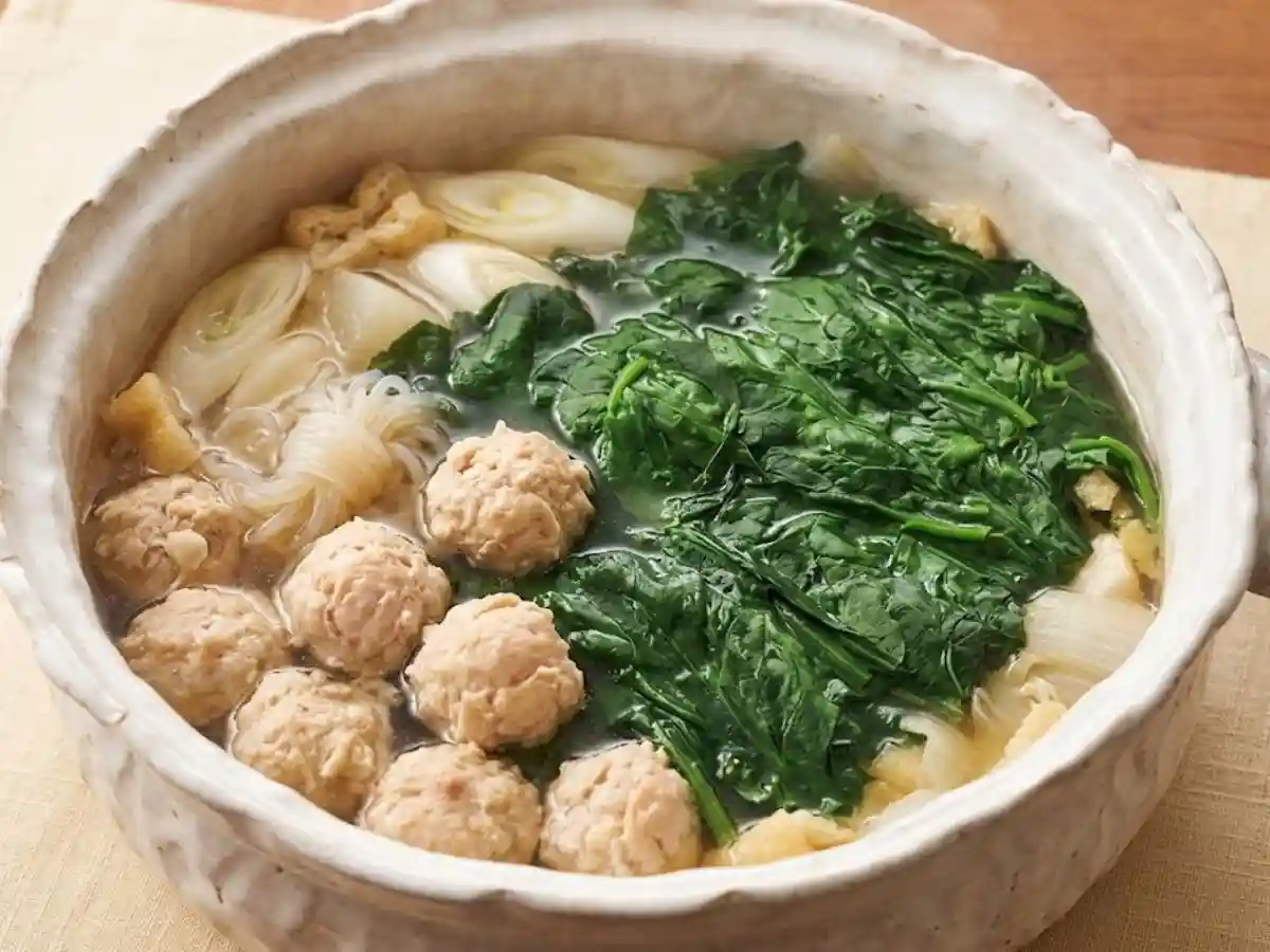 ほうれん草の肉団子鍋