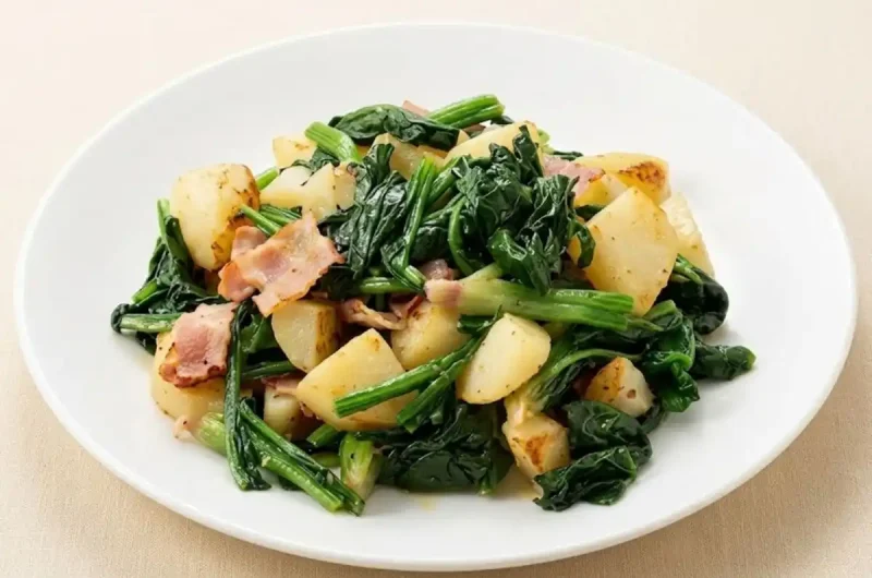 【相葉マナブ】ほうれん草とじゃがいものベーコン炒めのレシピ ほうれん草の旬の産地ごはん
