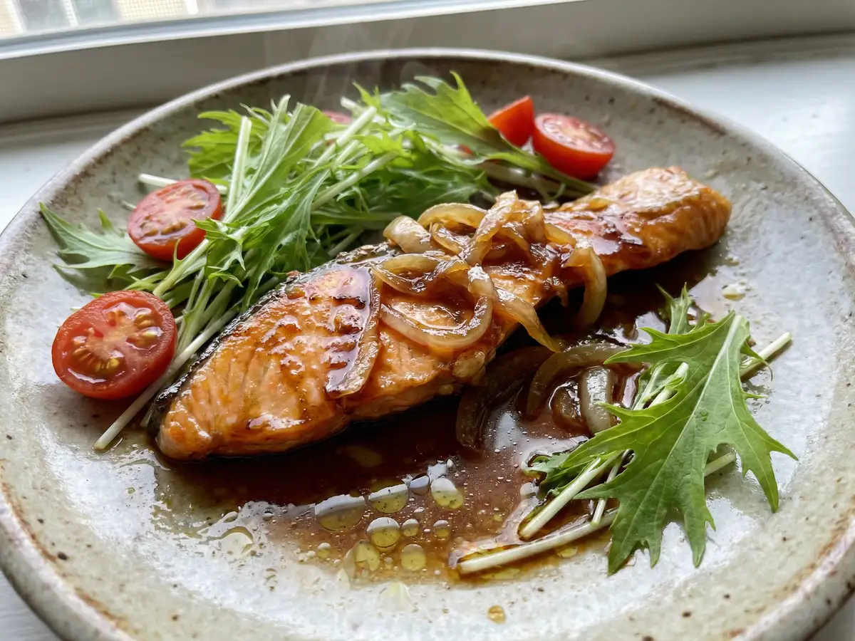 レンジで鮭の甘酢ダレ