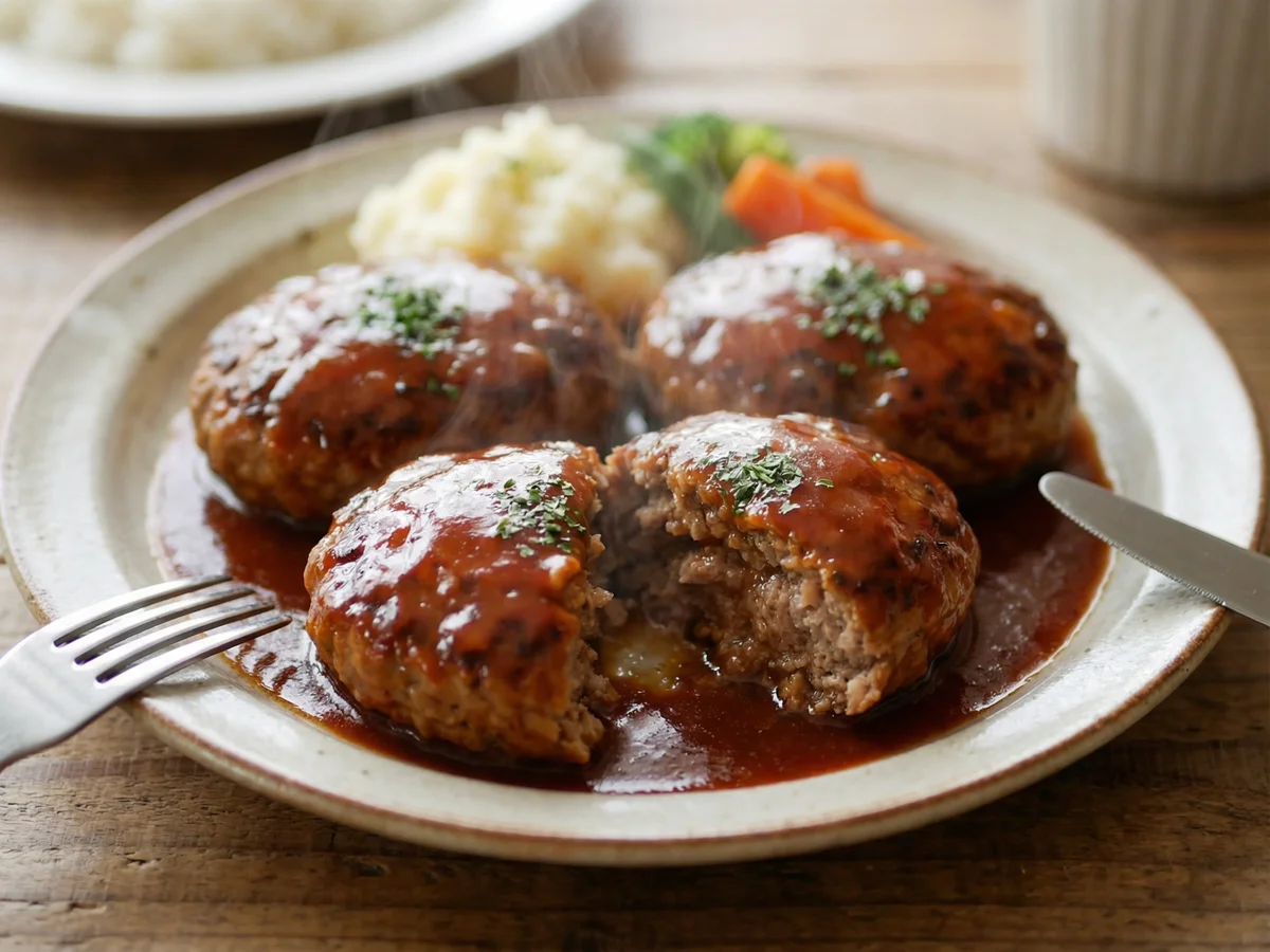 レンジでやわらか煮込みハンバーグ