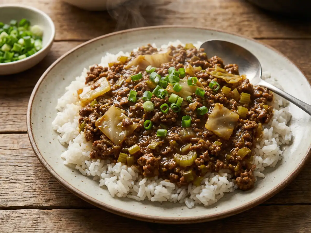 白菜と残り野菜でキーマカレー