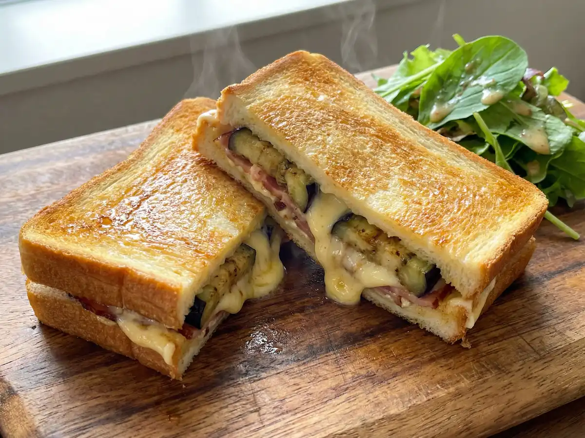 ナスのチーズホットサンド