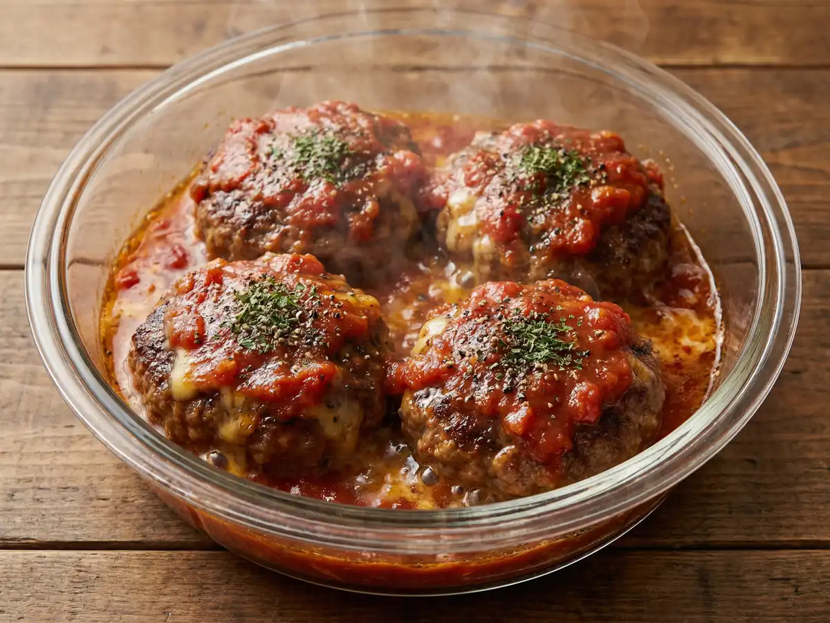 レンジでトマトハンバーグ