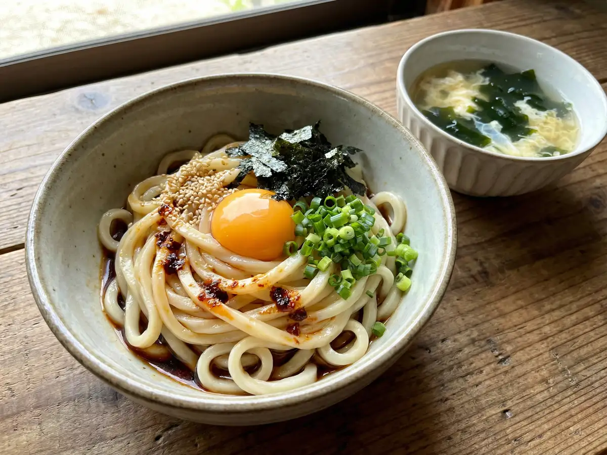 レンジで旨だれ冷やし油うどん