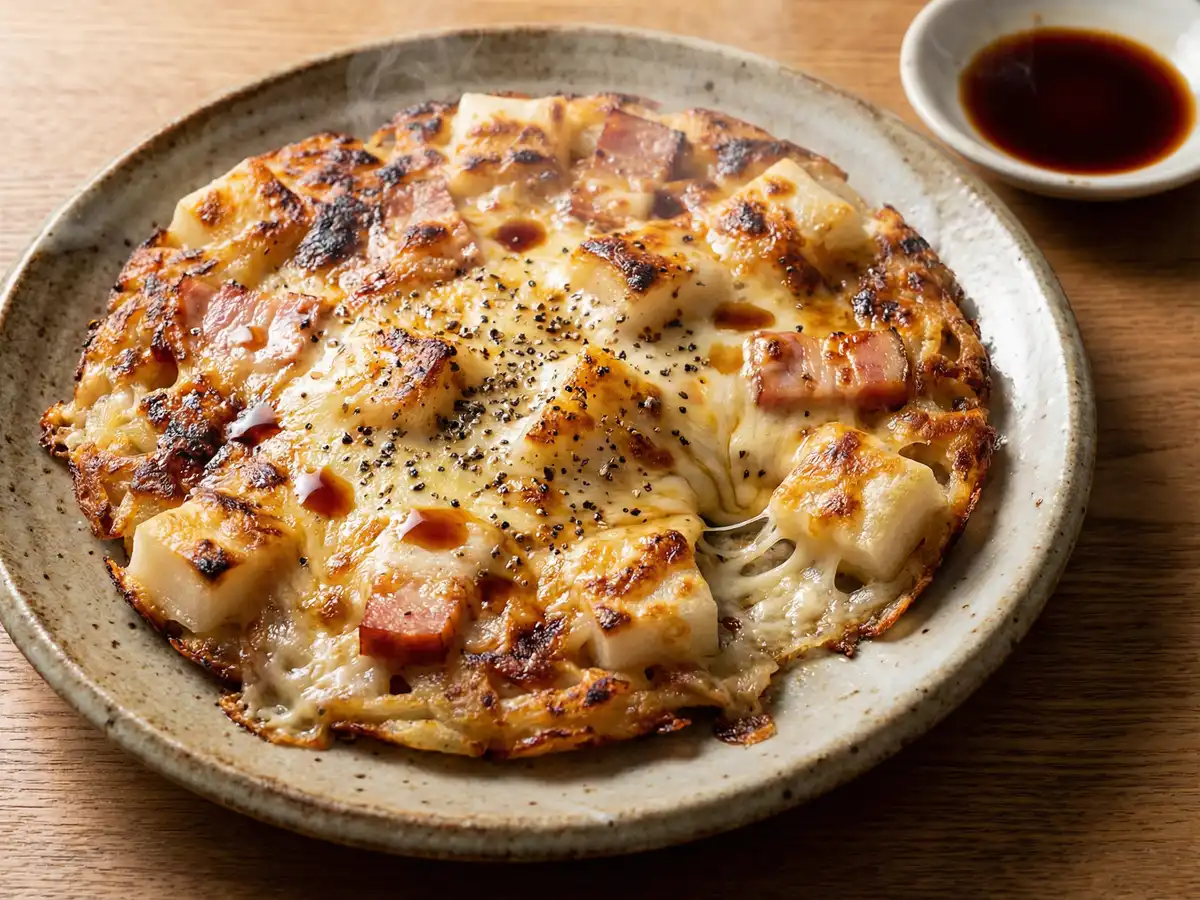 ハッシュド餅ベーコンチーズ