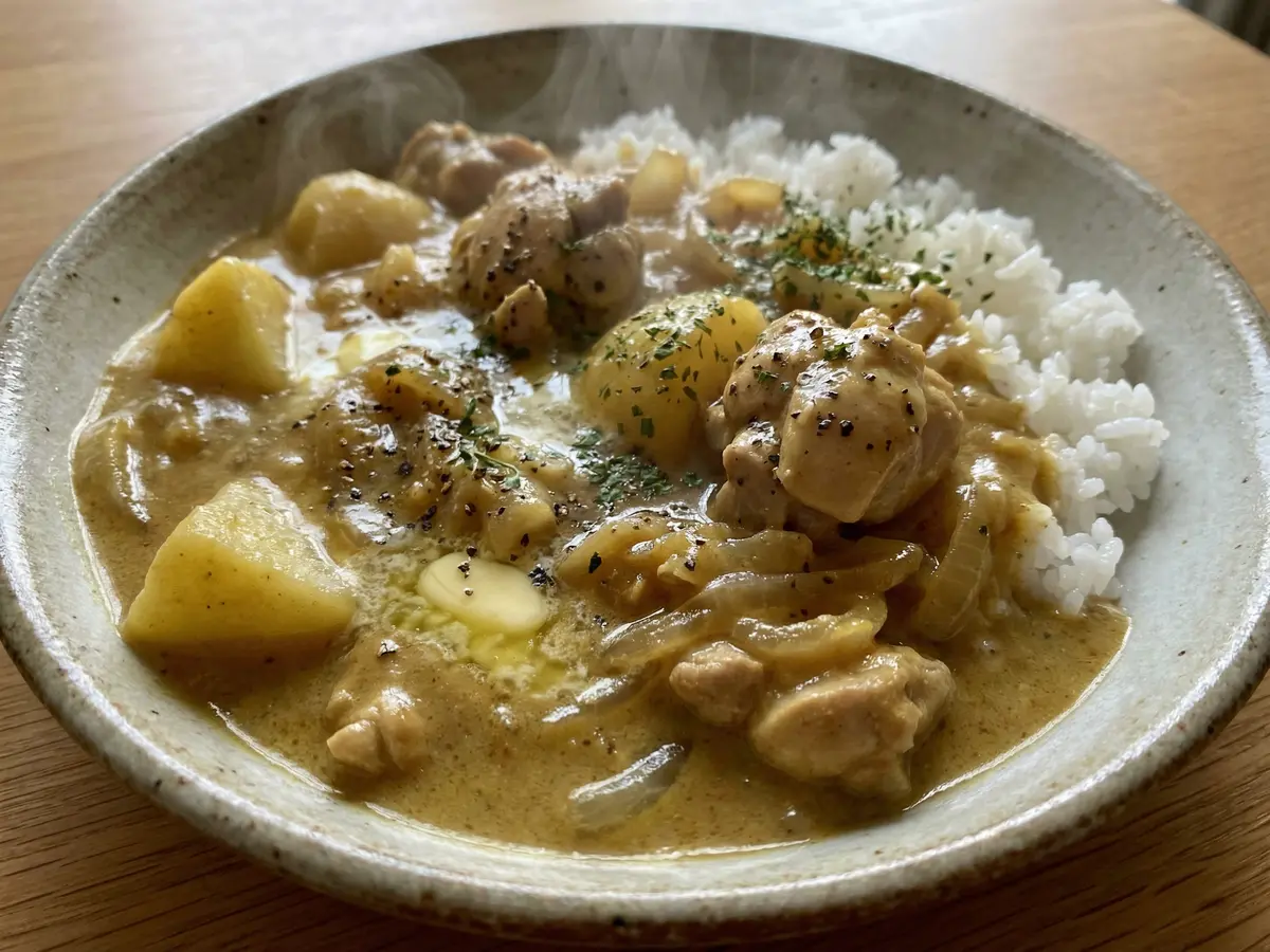 レンジでクリーミーチキンカレー