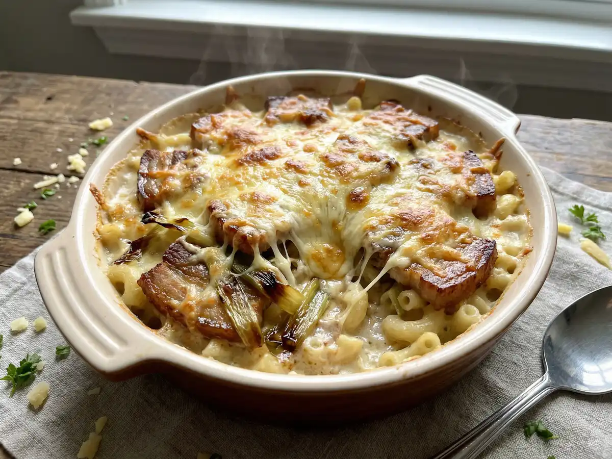豚バラとねぎのグラタン