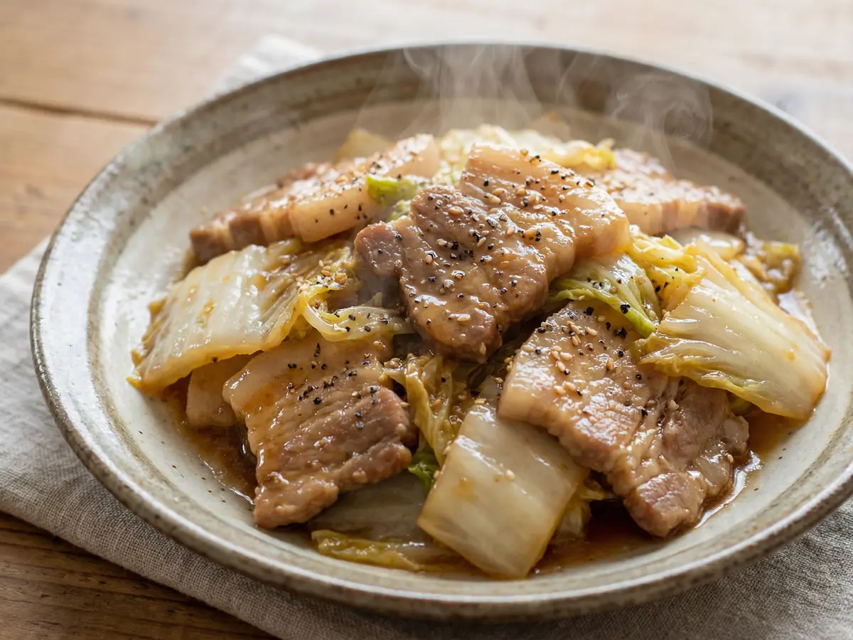 レンジでとろとろ豚バラ白菜