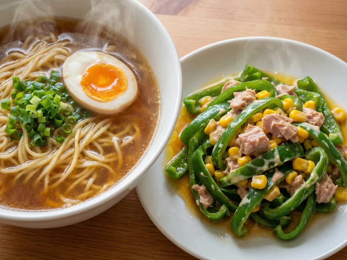 チキンラーメン＆ツナマヨピーマン