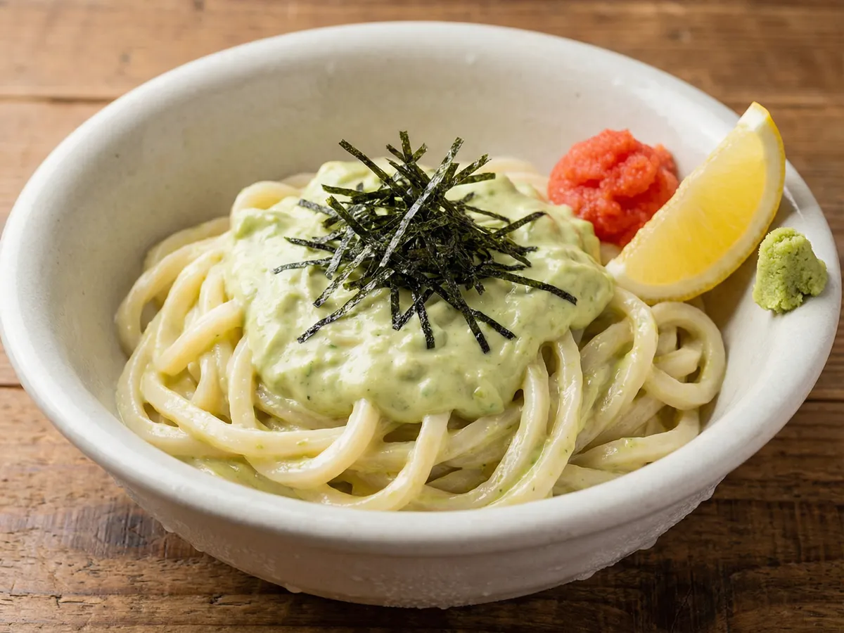 冷製アボカドクリームうどん