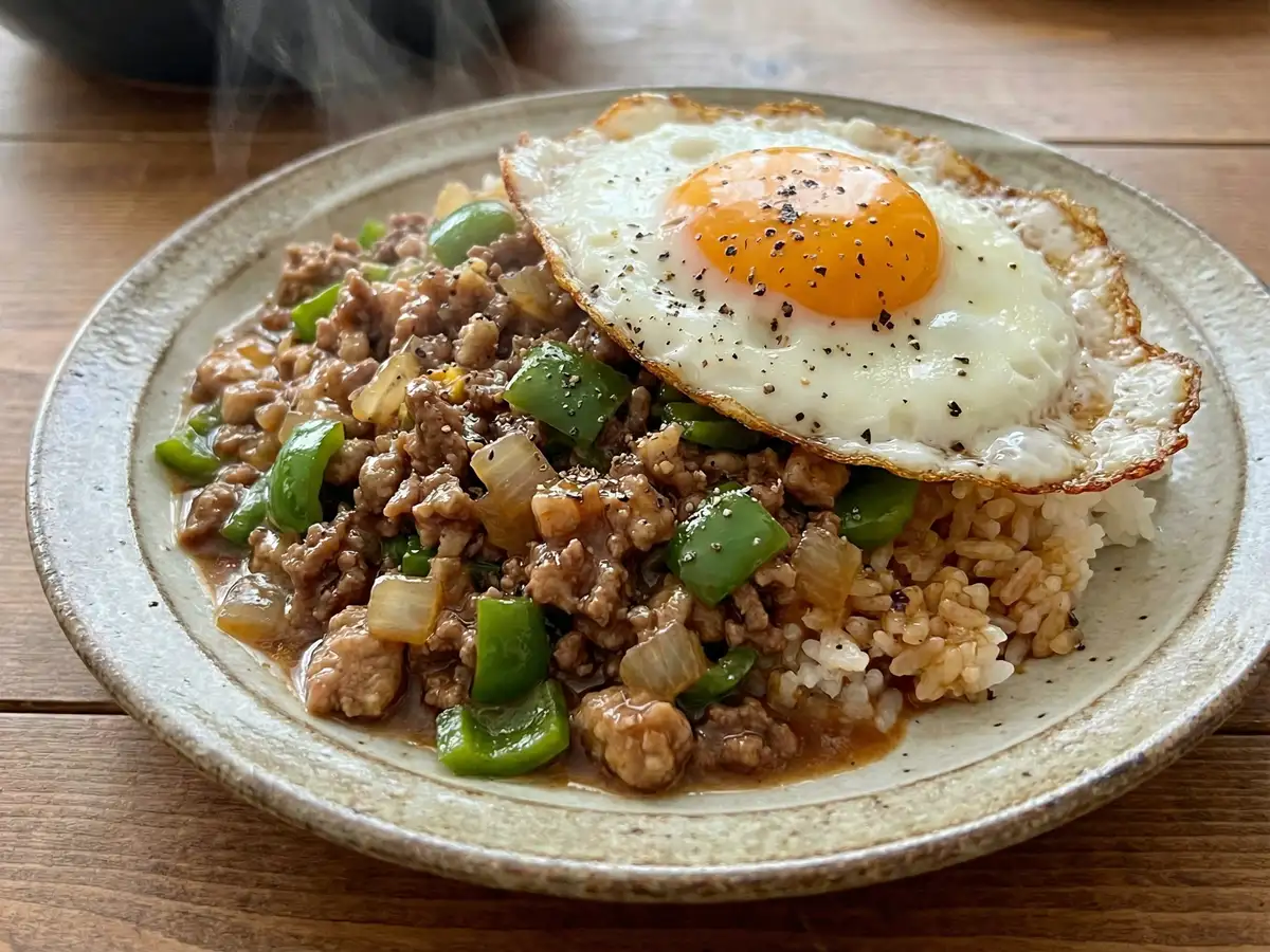 ひき肉ピーマンライス