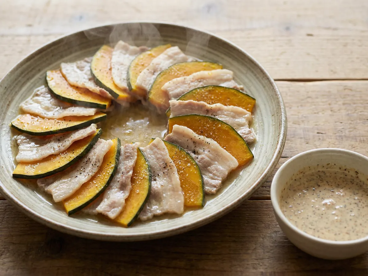 かぼちゃと豚バラのチン