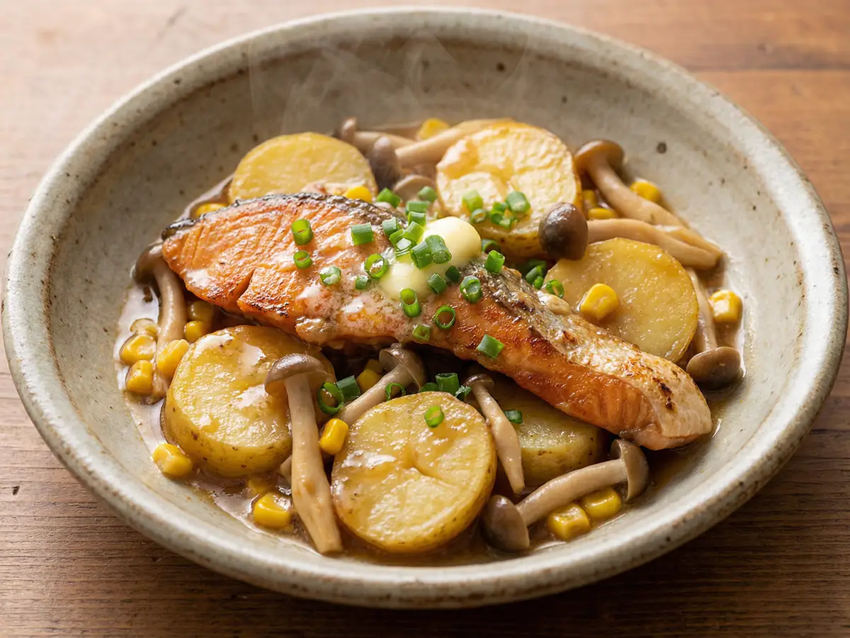 鮭じゃがのめんつゆバター