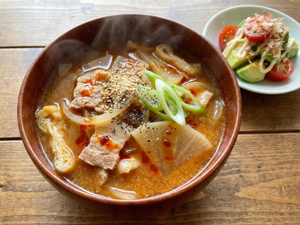 大根と豚バラのこくうまみそスープ