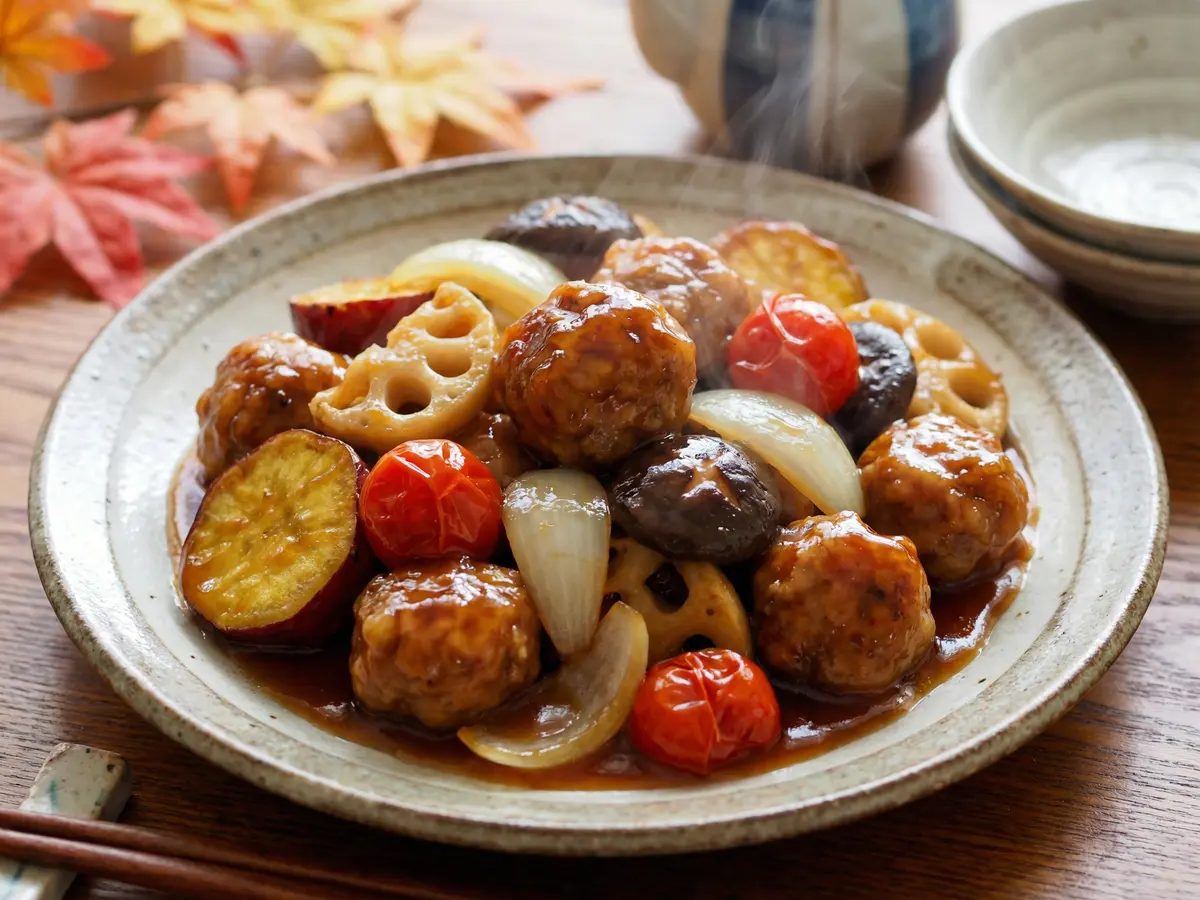 秋野菜の和風酢豚