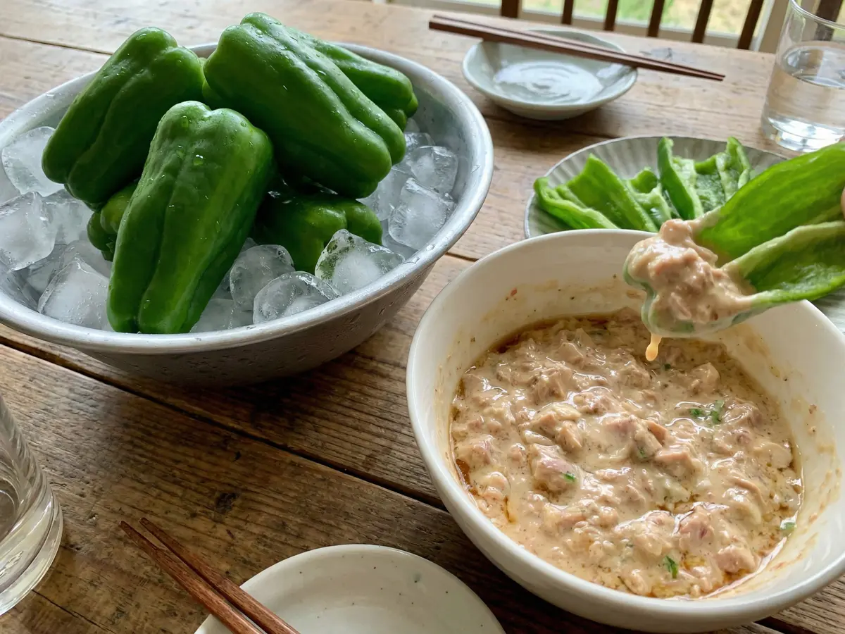 みんなで冷やしピーマン