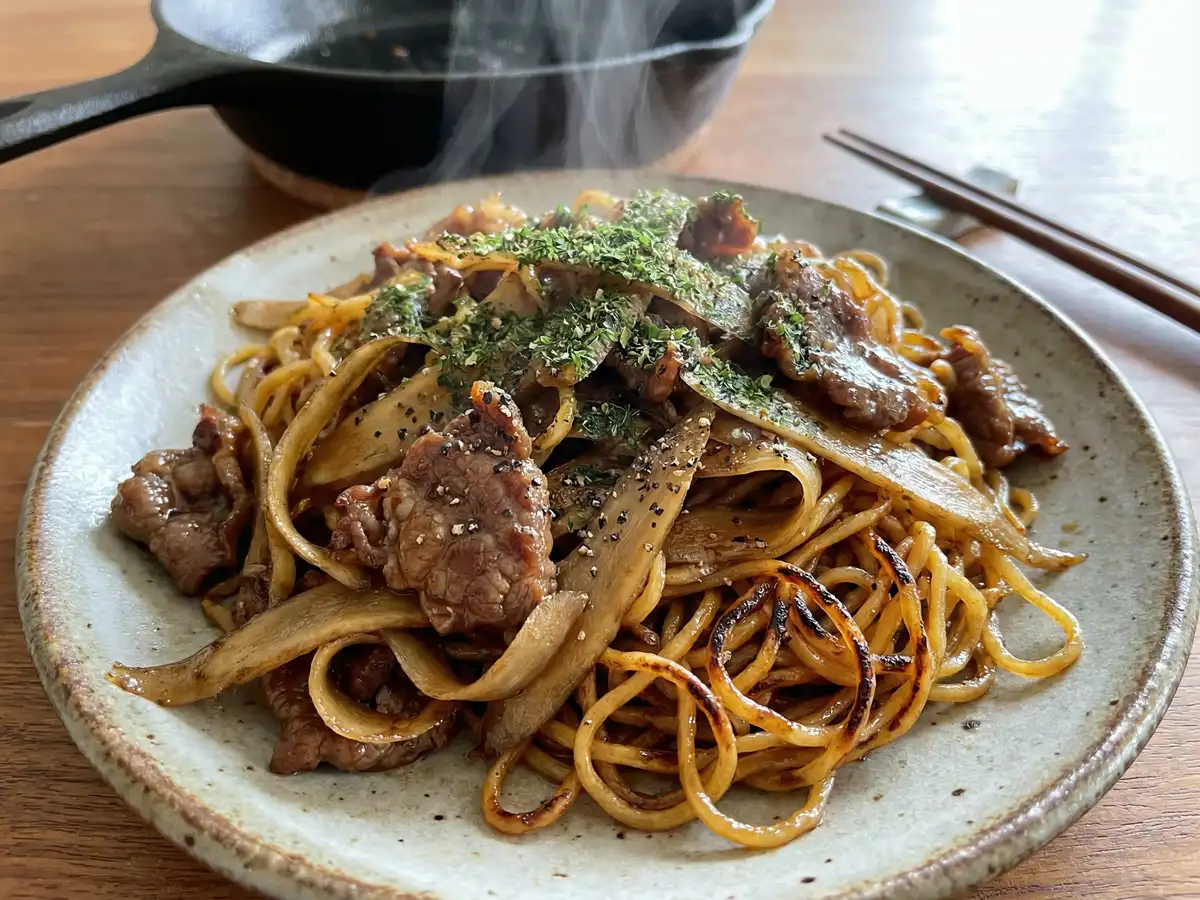 ごぼうのほったらかし焼きそば