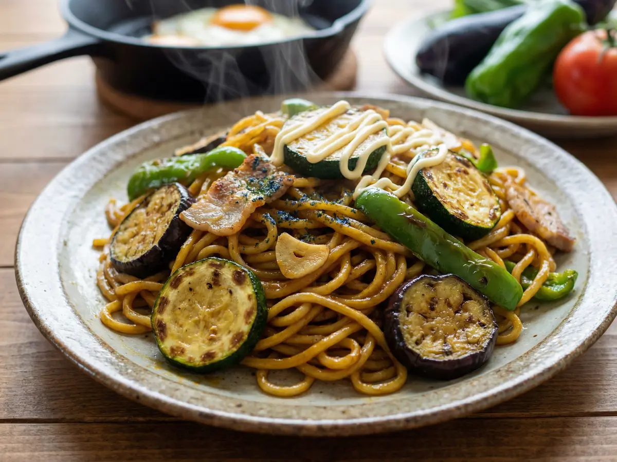 夏野菜カレー焼きそば