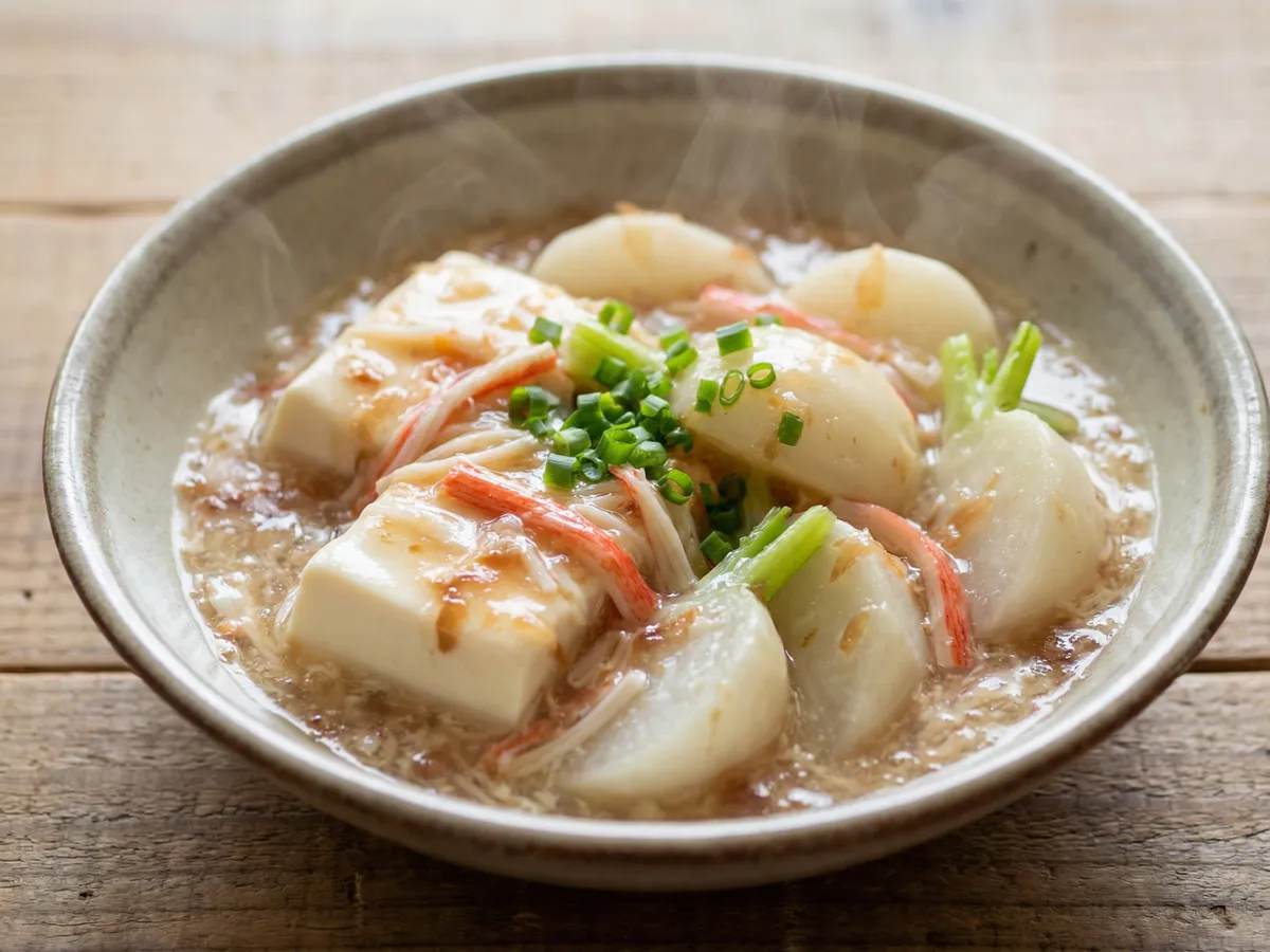 豆腐とかぶのミルクあん