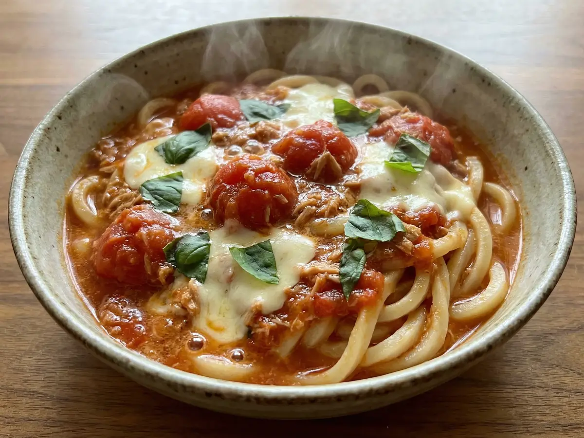 ツナトマぶっ込みうどん