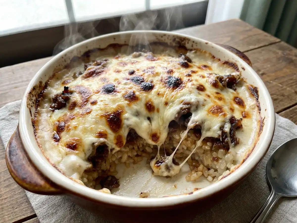 牛しぐれ煮のホワイトドリア