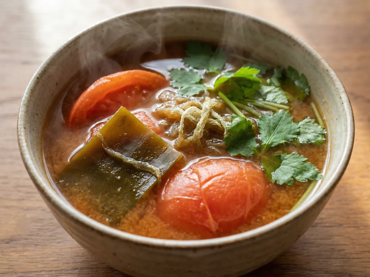 トマトとW昆布の味噌汁