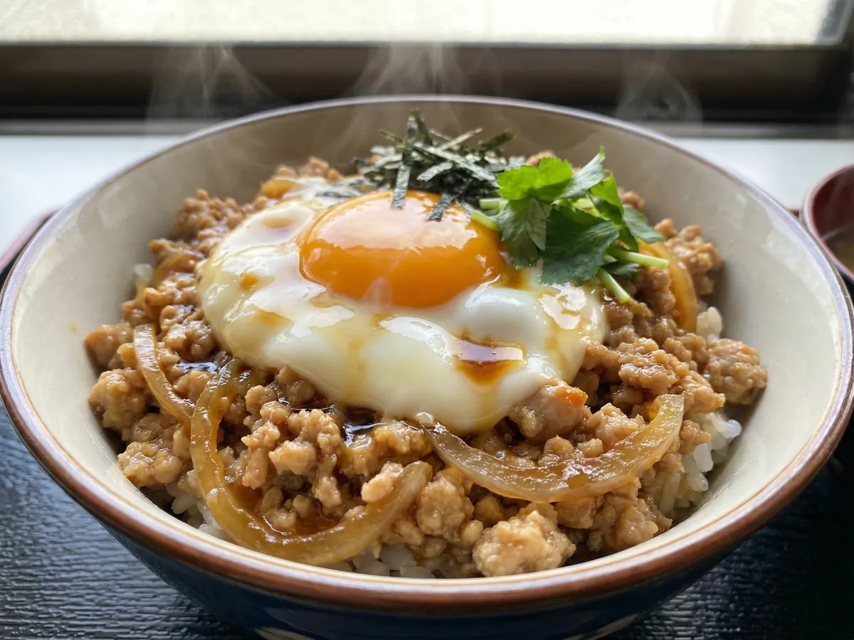 鶏ひき肉の親子丼