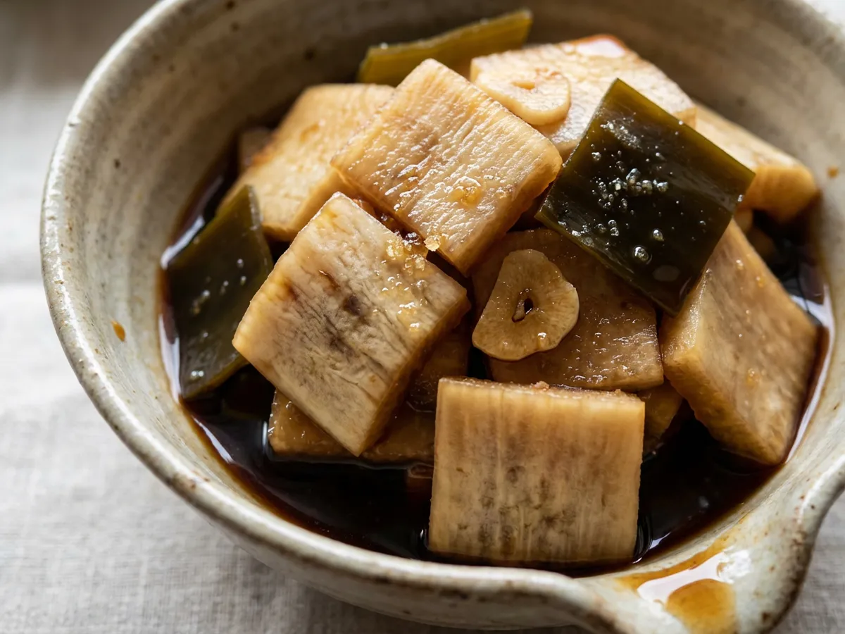 大根の皮のコリコリ漬け