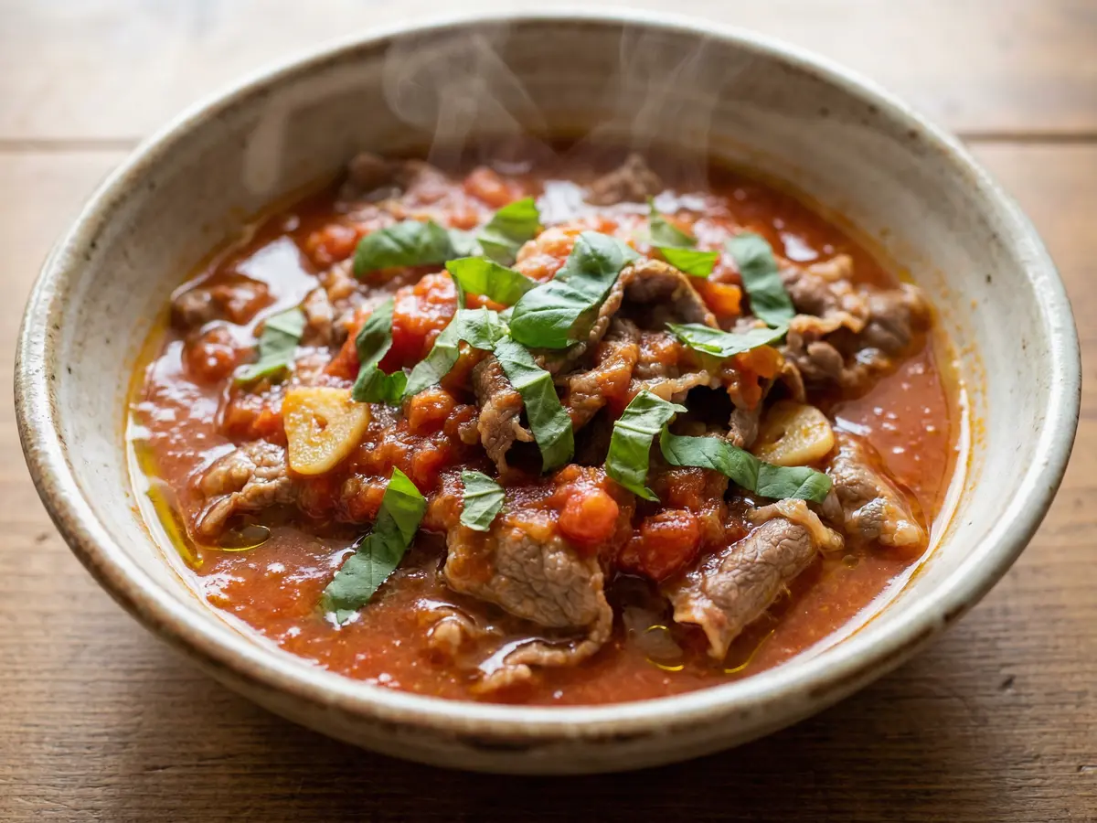 牛トマ和風アレンジ