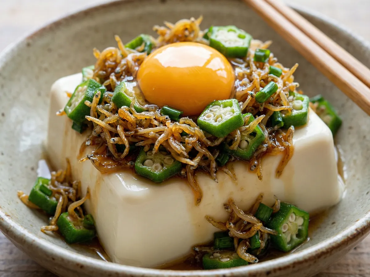 じゃことオクラの冷奴