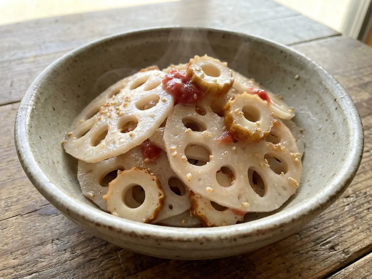 シャキシャキれんこんの梅和え