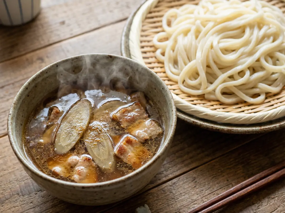 豚とごぼうのあごだしつけうどん