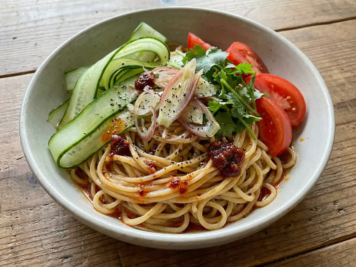 干しエビの中華だれあえ麺