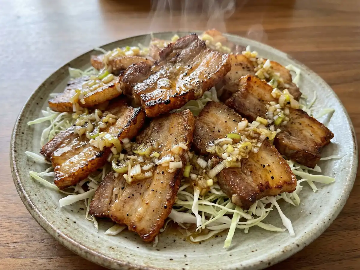 カリカリ豚バラの下敷き