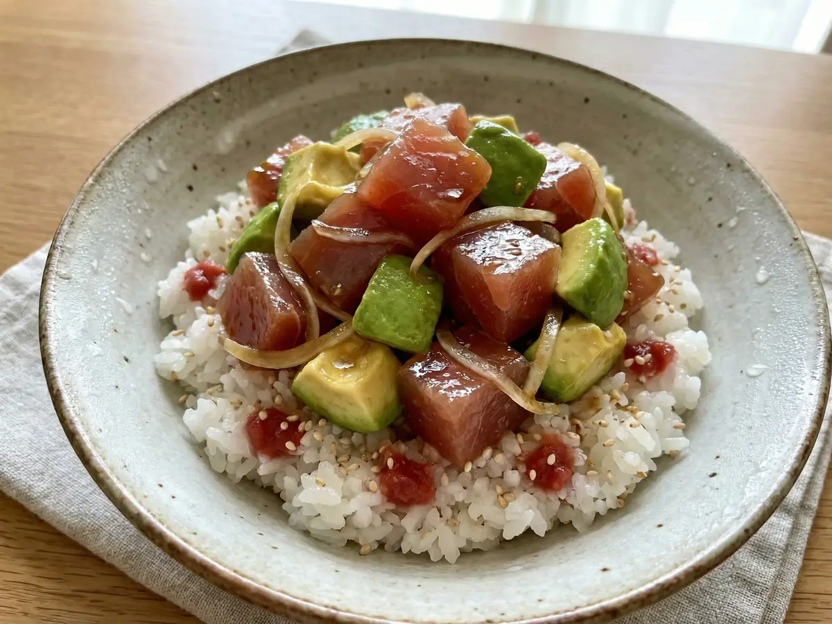 夏のサッパリマグロ丼