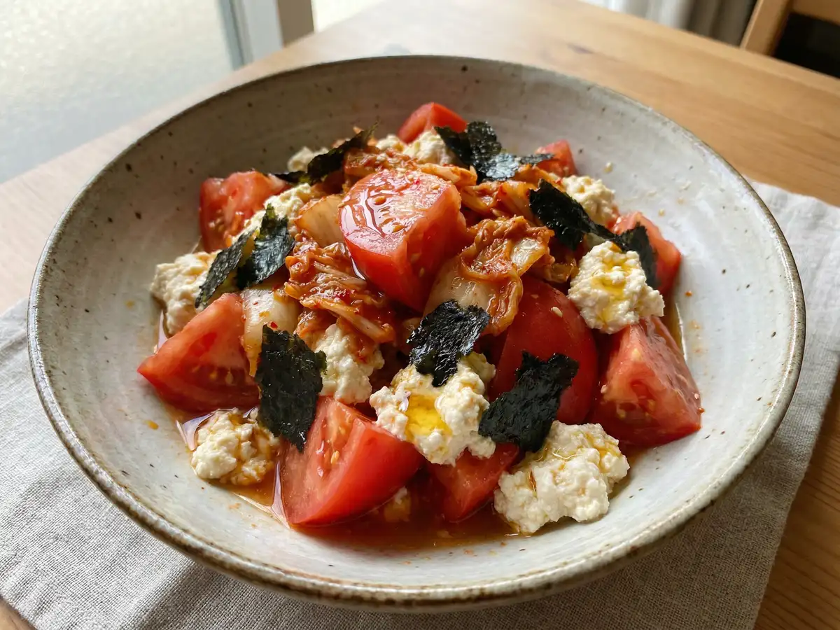 豆腐とトマトの紅白サラダ