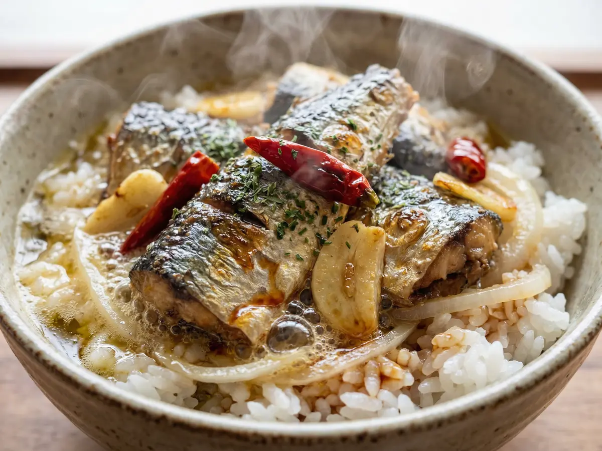 サンマのアヒージョ丼