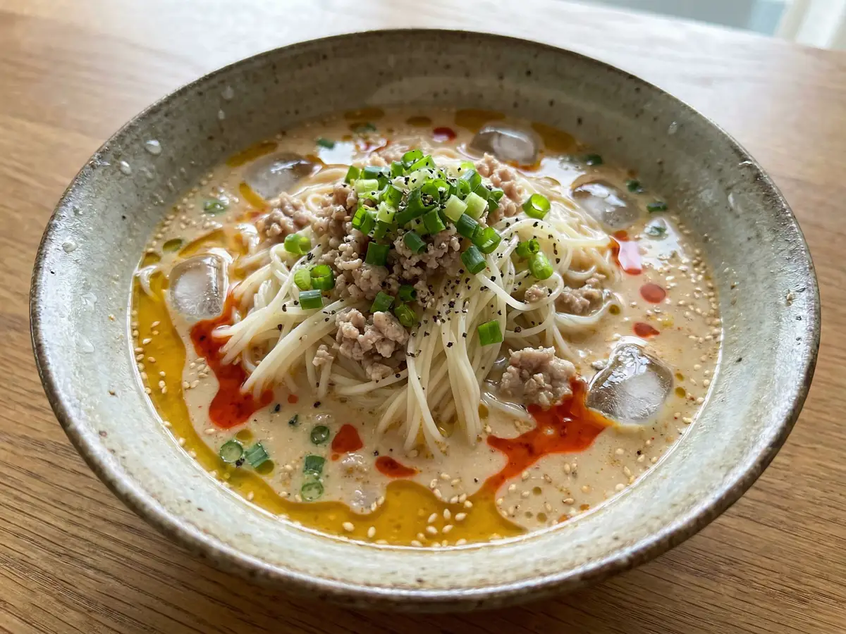 冷やし豆乳坦々そうめん