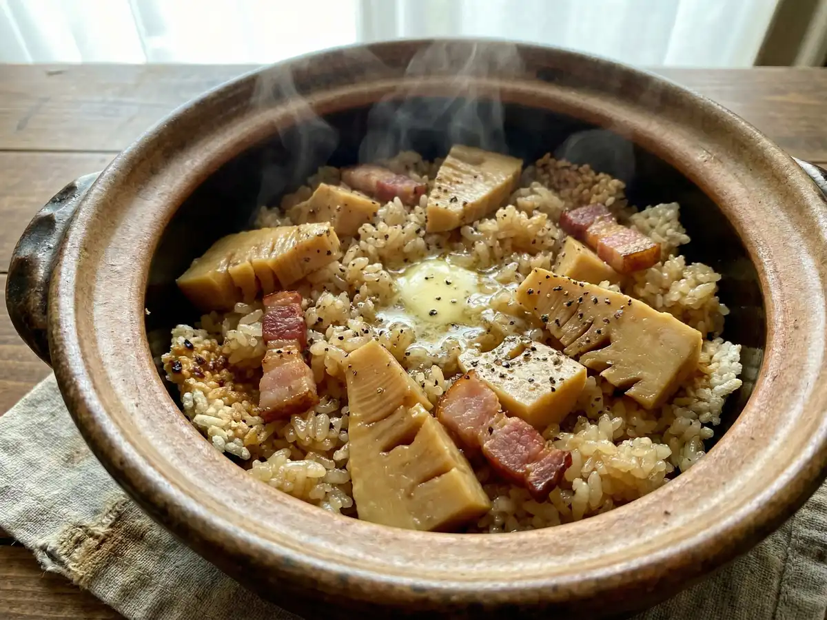 たけのこの炊き込みバター醤油ピラフ