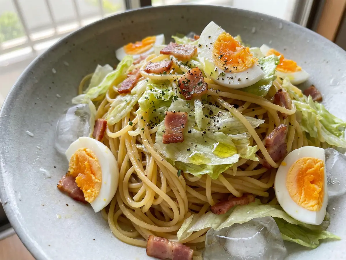 シャキシャキレタスのイタリアンパスタ
